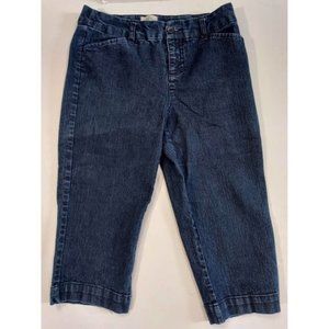 St John's Bay Denim Mid Rise Crop Capri Pants Blue Size 4P or 26" Waist Women
